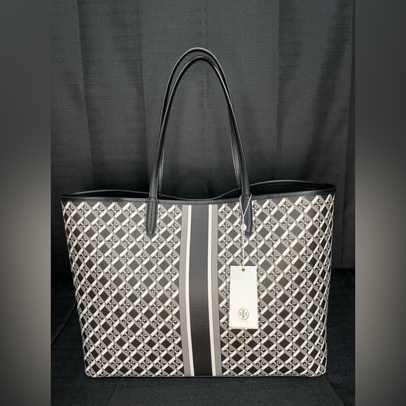 NWT Tory Burch Large Geo Logo Tote - Picture 7 of 16